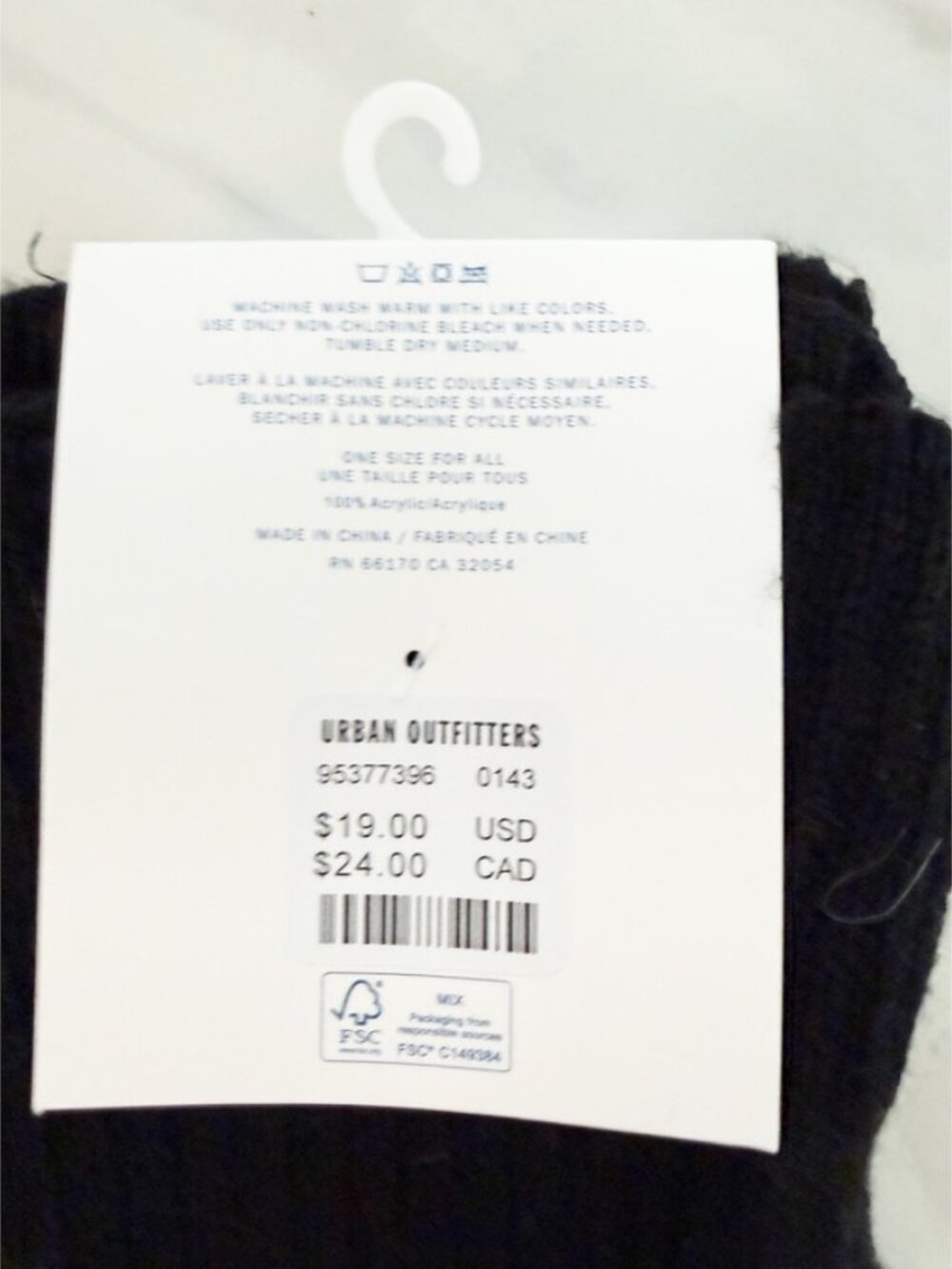 URBAN OUTFITTERS UO Tie Ribbed Knit Leg Warmers BLACK O/S NEW - Picture 3 of 5